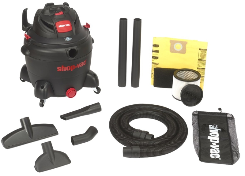 8252605 Wet/Dry Vacuum, 16 gal Vacuum, 150 cfm Air, Cartridge, Disposable Filter, 6.5 hp, 120 VAC